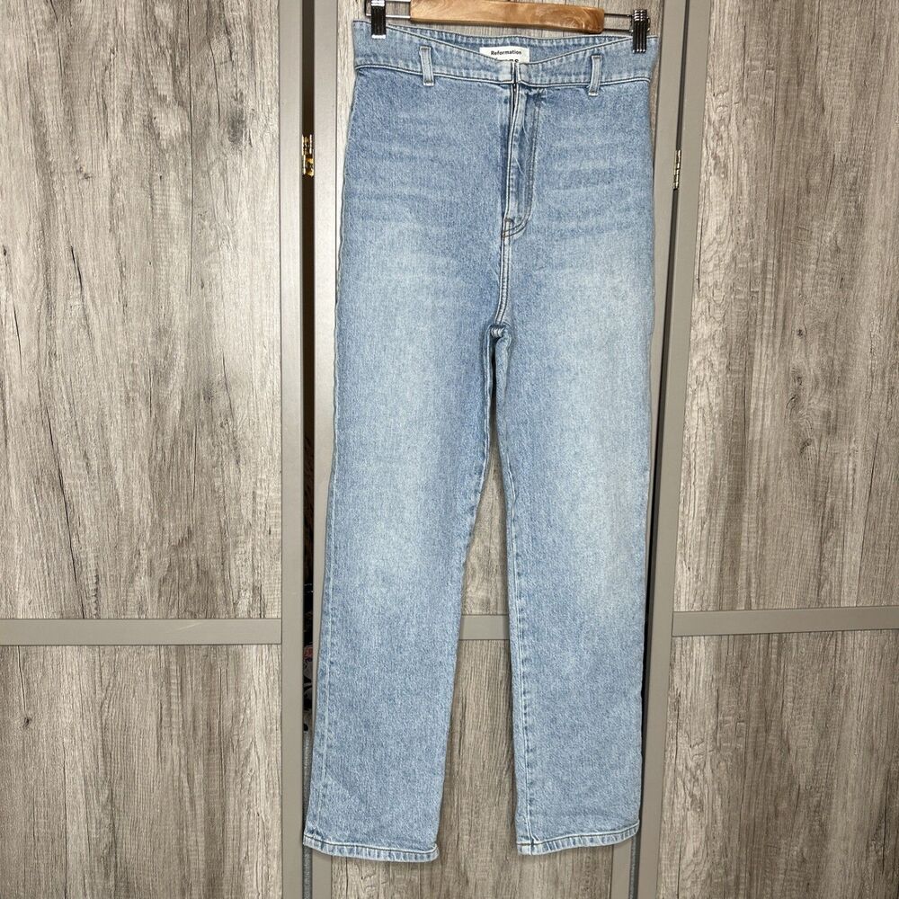 Reformation Vicki Jeans Size 28 High Rise Straight Leg Montego Wash Blue